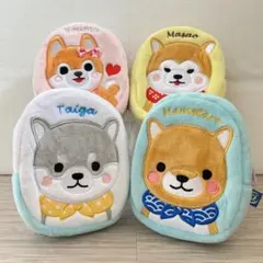 豆しば三兄弟 アップリケデイパックポーチ ミニリュック型ポーチ 4種セットのサムネイル
