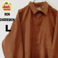 usa古着 RON CHERESKIN　長袖ボタンシャツL　ブラウン