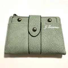 二つ折り財布 レディース ミニ財布 コンパクト グリーン カード収納 小銭入れのサムネイル