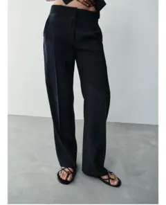 定価6590 セットあり　　ZARA ストレートレッグパンツ ブラック