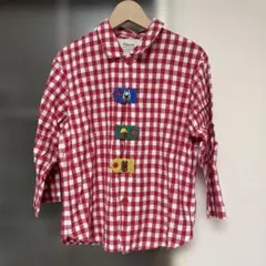 個性的なギンガムチェック　長袖シャツ