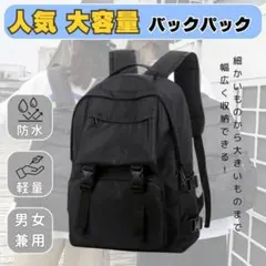 リュック バッグパック 通学 大容量 ブラック 防災 男女兼用