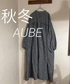 オーブバンドカラーギンガムチェックワンピースゆったり大きいサイズナチュラン