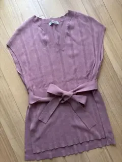 SNIDEL ノースリーブニット　スリット　ベルト付き