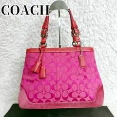 【希少】 COACH Pink Signature 2way Hand Bag