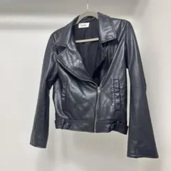 snidel ブラックレザーライダースジャケット