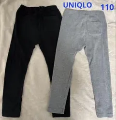 ★UNIQLO★グレー（リブ）＆ブラックレギンス2枚セット【110㎝】