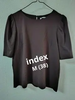 index　インデックス　ダークブラウン 五分袖 トップス 　38(M)