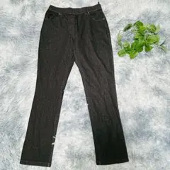 デニムパンツ (LL) レギンス ストレッチ ジーンズ ブラック ウエストゴム