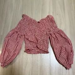 【ZARA】オフショルダー バルーンスリーブ シャツ