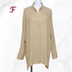 ✨ケービーエフ バッククロス ロングシャツ(One) ゆったり 麻混のサムネイル