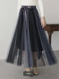 BLUE EAST グラデーションボリュームチュールスカート　Mサイズ　リボン