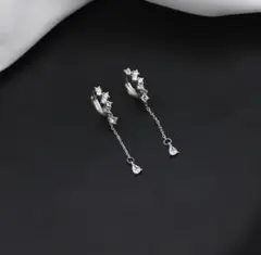 ピアス 両耳用 フープピアス アクセサリー レディース 女性 ラインストーン 揺