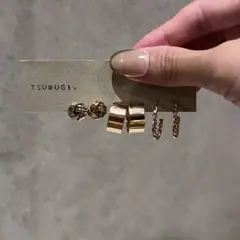 ゴールドピアス3種セット ┊ 大人ナチュラルに華やぎを添えるアクセ