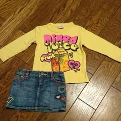 コーデ売りbabyGAPのデニムスカートとロンT 2点セット