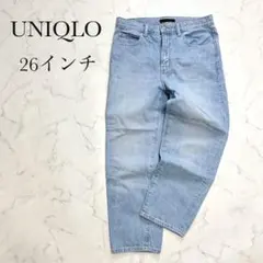 【ユニクロ】リラックステーパードパンツ デニム 26 美品 デニムパンツ Gパンのサムネイル