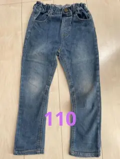 美品　プティマイン デニム パンツ110