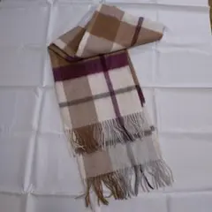 グリーンレーベルリラクシング　チェック柄ストール ウール100%