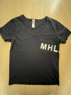 【美品MHL. サイズII】半袖Tシャツ ネイビーのサムネイル