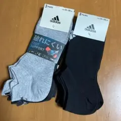 【新品】adidas ソックス 3足×2セット 26-28cm ブラック 靴下