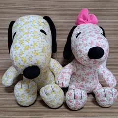 スヌーピー＆ベル 花柄ぬいぐるみ ピーナッツ