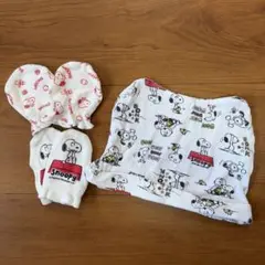 【お値下げ中】スヌーピー 新生児ミトン 帽子セット