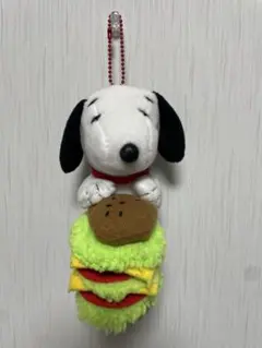 スヌーピー ハンバーガー ぬいぐるみ マスコット ストラップ付き