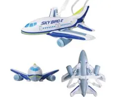 ブルーひこうきリュック&おもちゃ　大きな飛行機　転倒クッション
