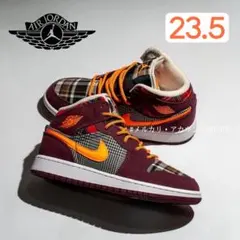 ■新品23.5cm■NIKE｜エアジョーダン１MID SE GS｜チェック柄のサムネイル