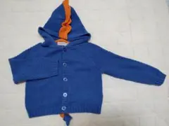 Cath Kidston キャスキッドソン⭐ニットカーディガン 恐竜 青 フード