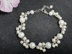 エレガントな淡水パール　ブレスレット