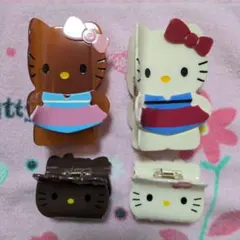 ハローキティヘアクリップ ヘアアクセサリーHELLO KITTY日焼けキティ4個