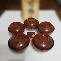 山中漆器 天然木漆 瓢黒帯 木製椀 ひさご椀 5客 - メルカリ
