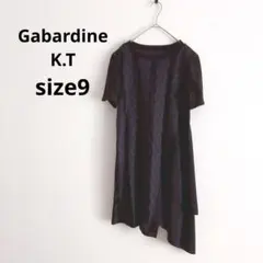 ギャバジンK.T▶半袖ワンピース 黒 アシンメトリー サイズ9 日本製のサムネイル