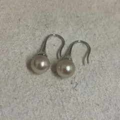 あこや真珠 フックピアス SV925 プラチナメッキ