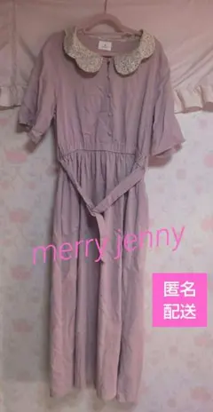 【匿名配送】メリージェニー♡スカラップ衿♡おはな♡ワンピース♡ピンク♡ラベンダー