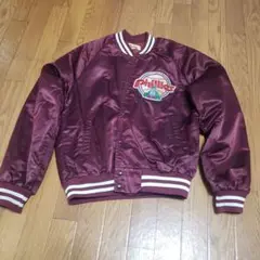 【最終値下げ】レザースタジャン フィリーズ MLB フィリーズ スタジャン Varsity Logo ジャケット フルジップ