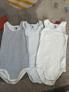 プチバトー　ベビー肌着 タンクトップ 3枚セット 80