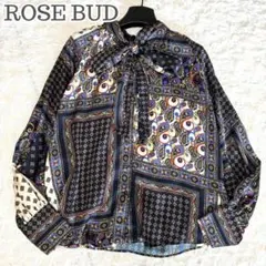 ローズバッド ROSE BUD 2way ボウタイブラウス 総柄 スカーフ柄のサムネイル
