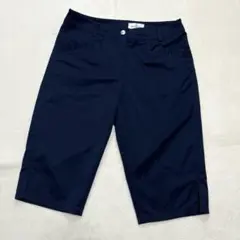 ★Munsingwear★ゴルフ吸汗速乾クロップドハーフパンツレディースM9号紺のサムネイル