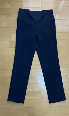 ネイビー スリムフィット マタニティパンツ