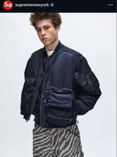 【希少】オールド SUPREME MA-1型 ブルゾンジャケット 墨黒 L 希少】オールド SUPREME MA-1型 ブルゾンジャケット 墨黒 L 希少