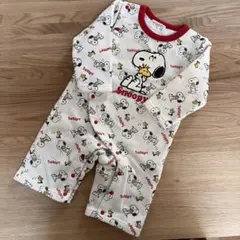 サイズ80＊ベビー スヌーピー 総柄 ロンパース カバーオール 裏起毛