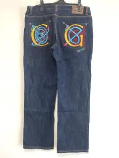 COOGI バギーデニム ワイドデニム 90s hip hop 刺繍 Blue ファッション COOGI バギーデニム ワイドデニム 90s hip
