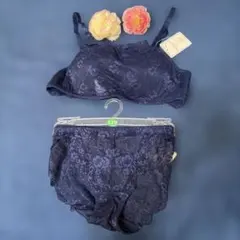 SHAKE BODY ネイビー レース ブラショーツセット C70 M ⑥のサムネイル