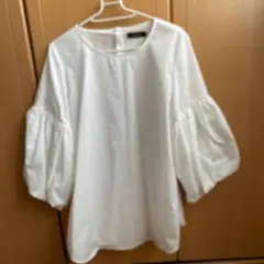 ホワイト バルーンスリーブ シャツ