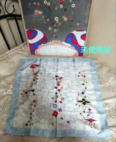 LOUISVUITTON ルイヴィトン 村上隆コラボ スカーフ 　WAVEブルー