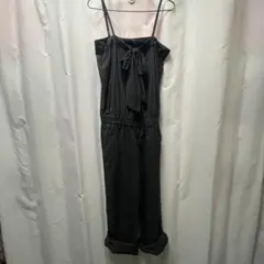 オールインワン リボン キャミソール パンツ ストライプ M