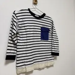 ストライプ柄 長袖カットソー コットン100