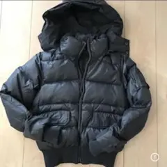 ダークネイビー ダウンジャケット フード取り外し